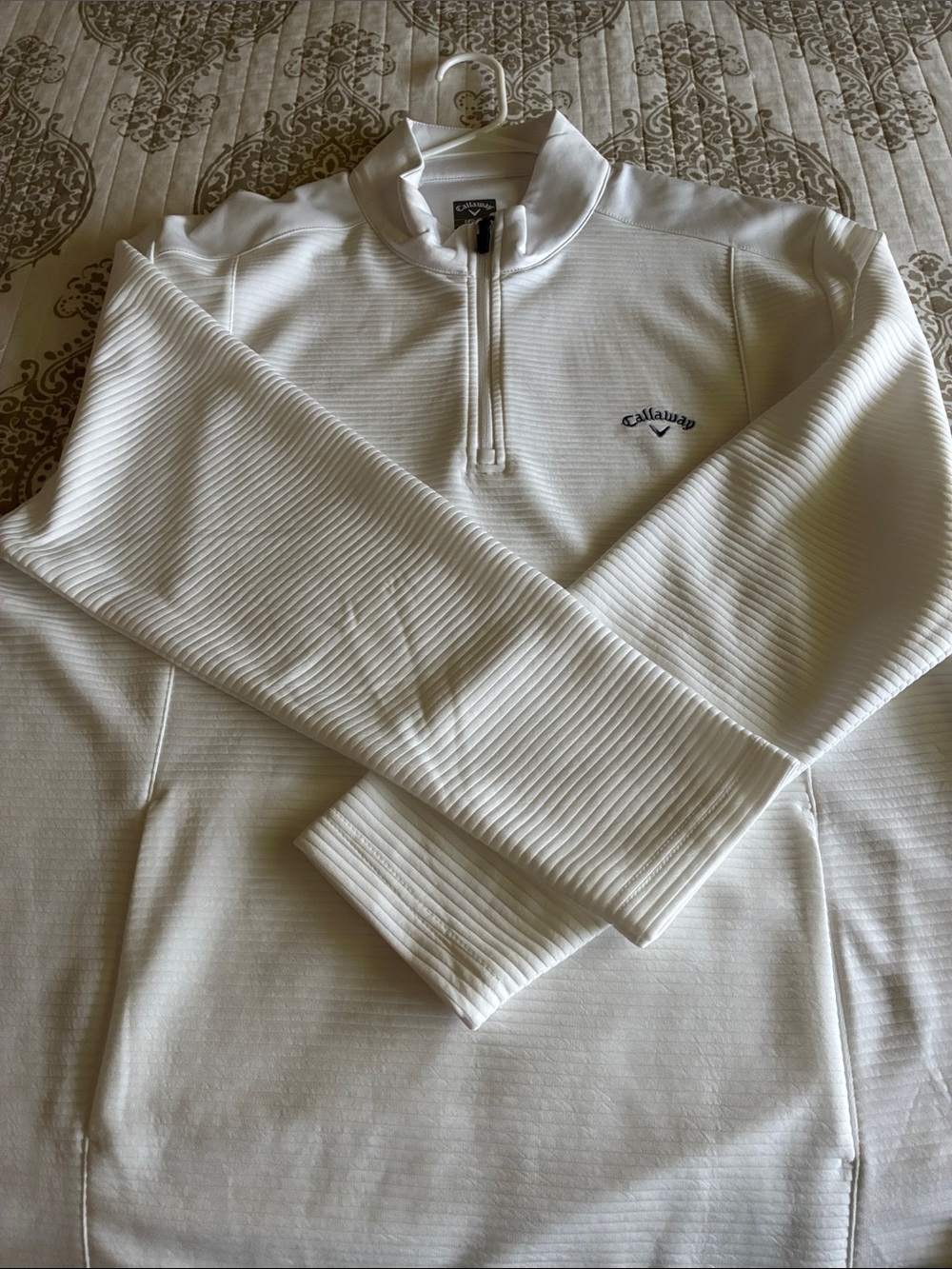 Callaway Men's White Quarter Zip Performance Pullover